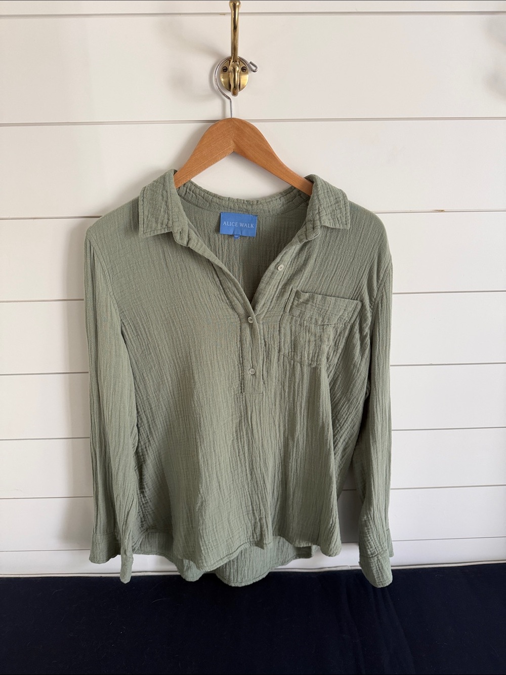 Alice Walk Organic Cotton Cloud Top Double Gauze- Sage